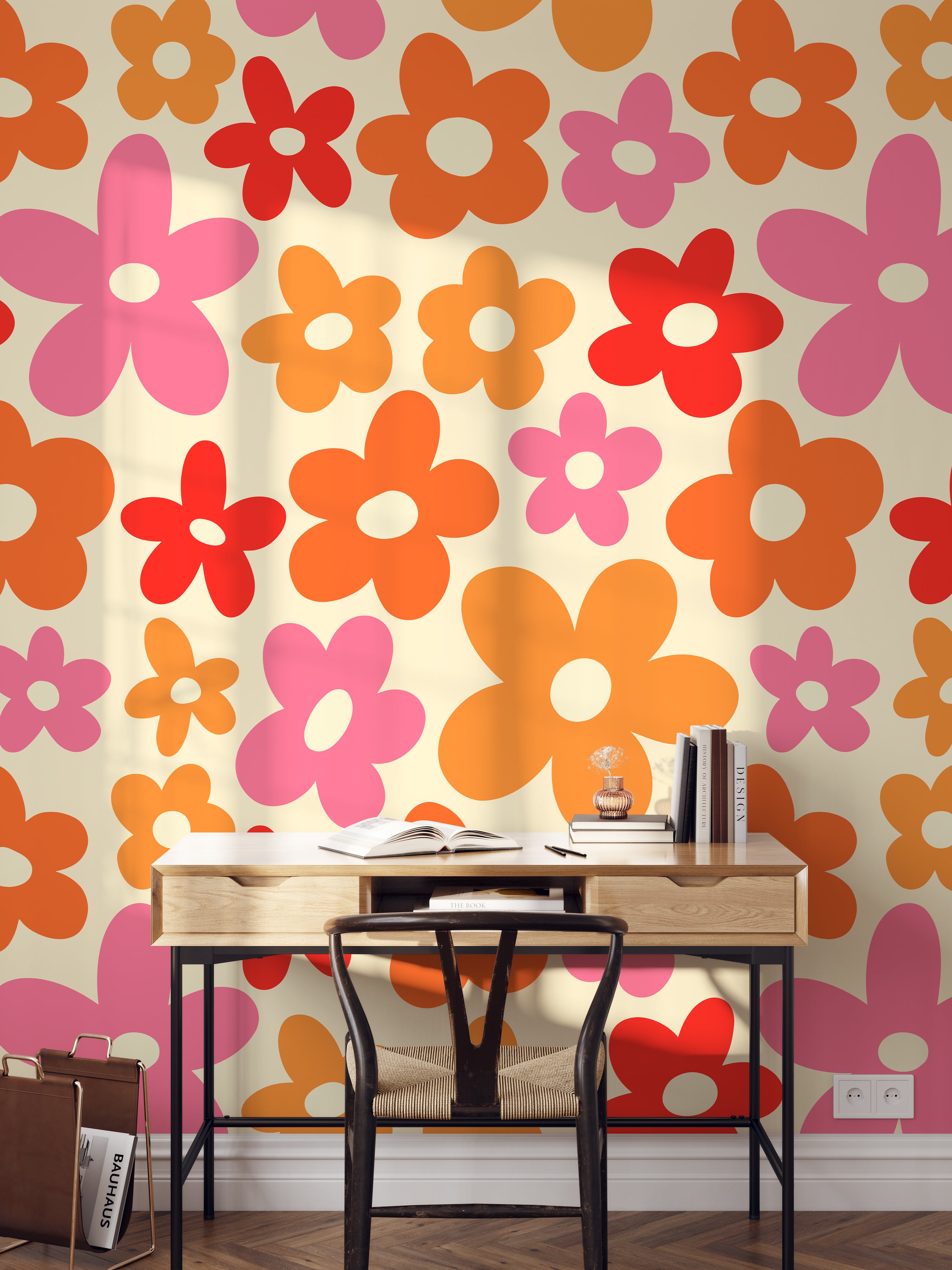 Happy Retro Flower Mural – Koko Art Shop