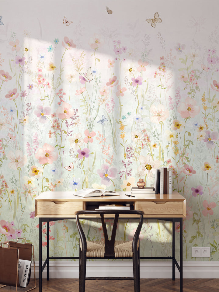 Field of Wildflowers at Sunrise Mural