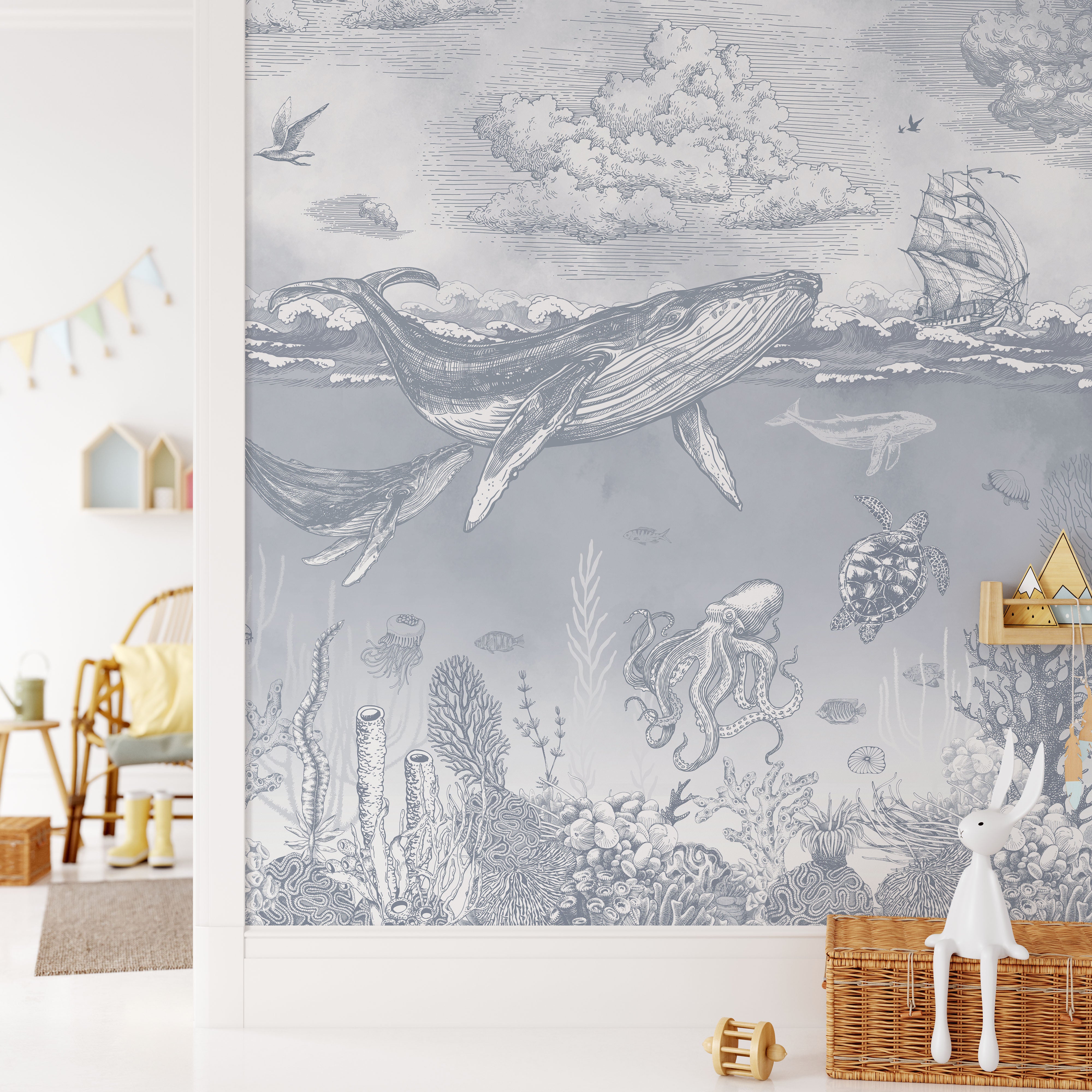 Vintage Ocean Wallpaper Mural – Koko Art Shop