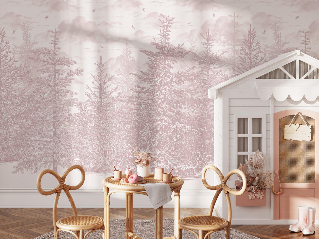 Blush Silent Canopy Mural