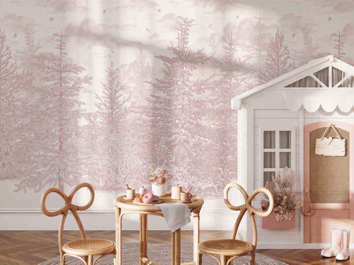 Blush Silent Canopy Mural