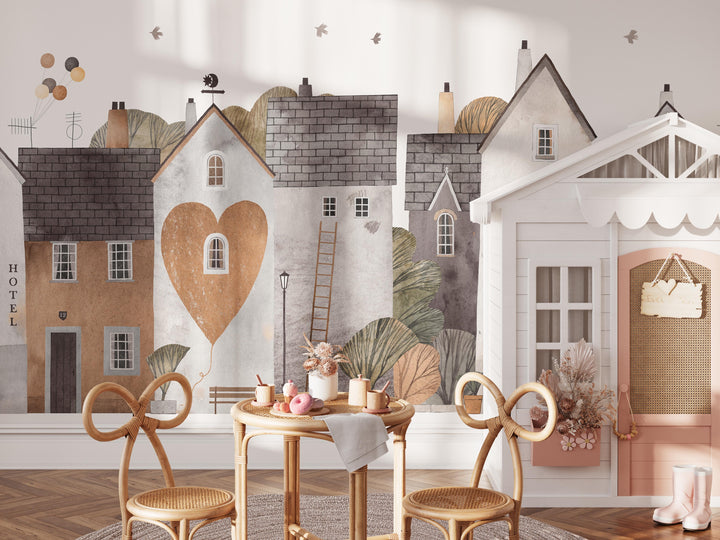 Scandinavian Small Town Wallpaper Mural