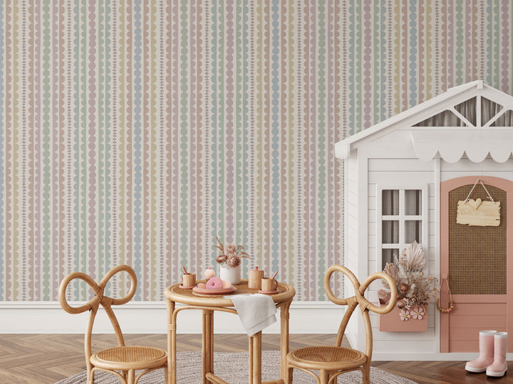 Pebble Ribbon Stripe Wallpaper