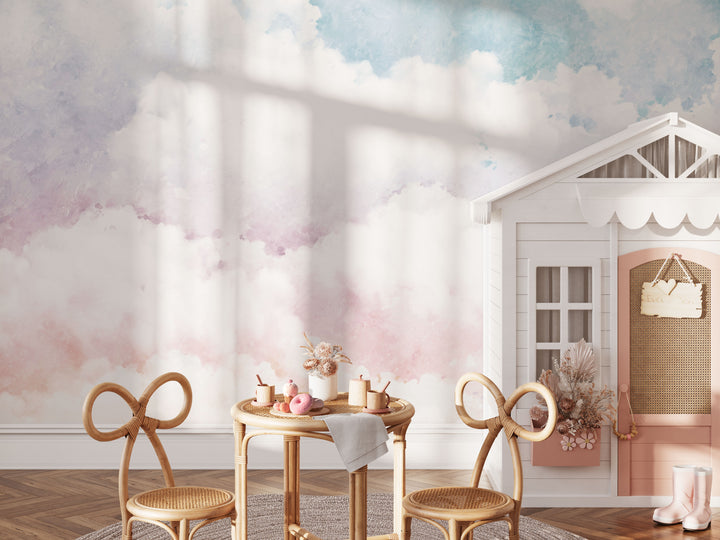 Rainbow Rustic Clouds Mural