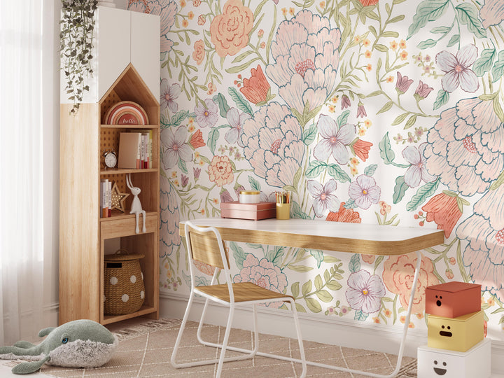 Dreamy Meadow Flowers Wallpaper Mural - Studio Exclusive