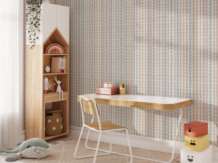 Pebble Ribbon Stripe Wallpaper