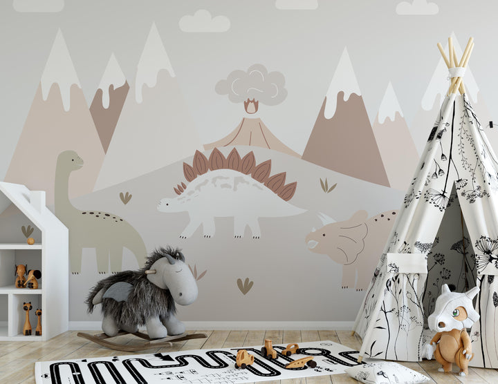 Jurassic Volcano Mural