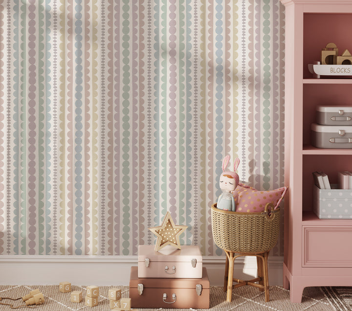 Pebble Ribbon Stripe Wallpaper
