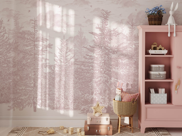 Blush Silent Canopy Mural