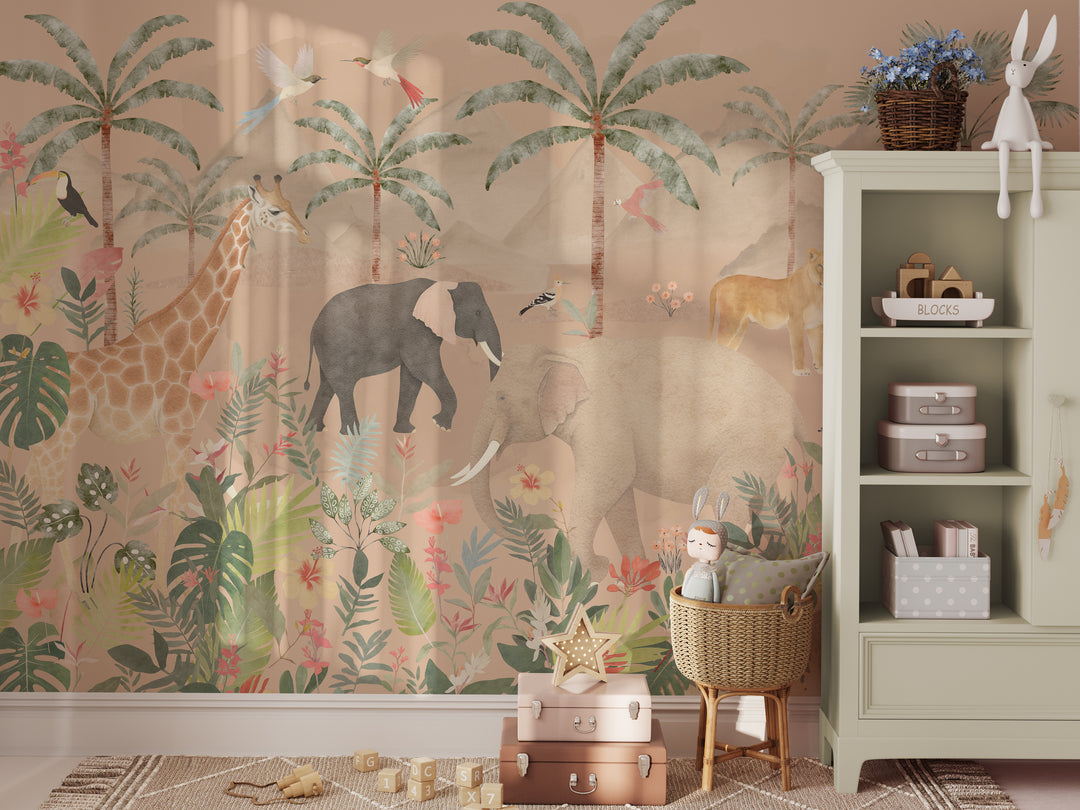 Boho Wild Safari Mural
