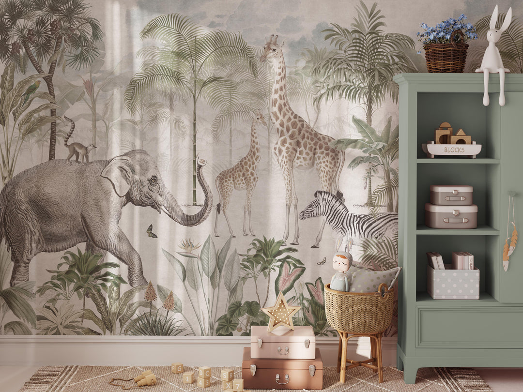 Vintage Safari Mural