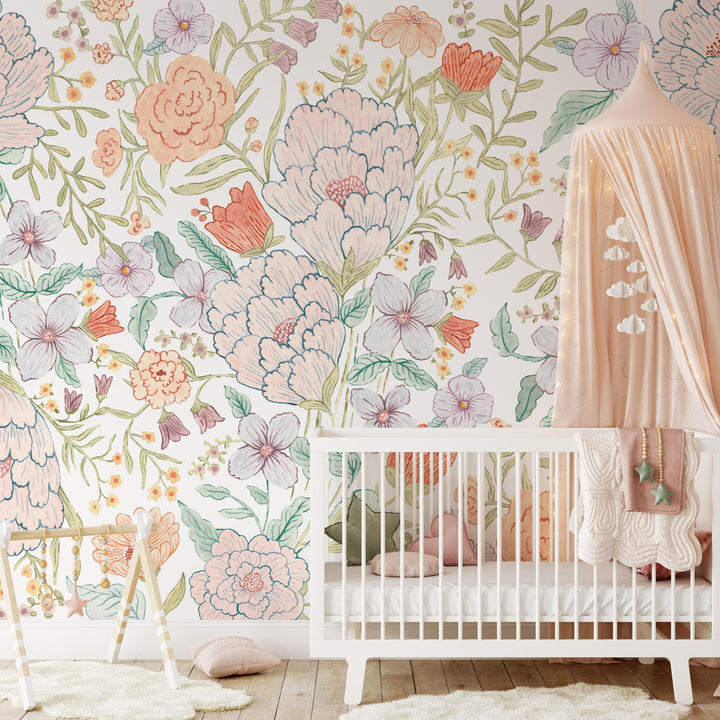 Dreamy Meadow Flowers Wallpaper Mural