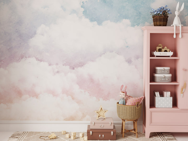 Rainbow Rustic Clouds Mural