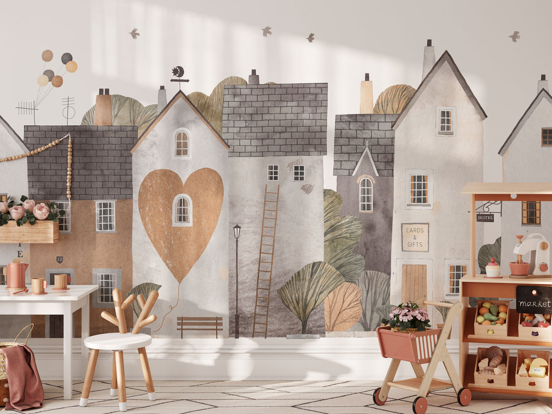 Scandinavian Small Town Wallpaper Mural