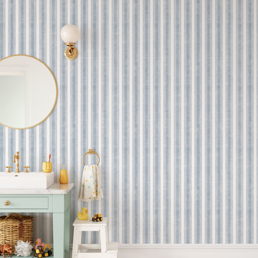 Zig Zag Column Vintage 6  Stripe Wallpaper