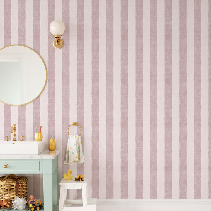 Vintage Scallop 3 Stripe Wallpaper