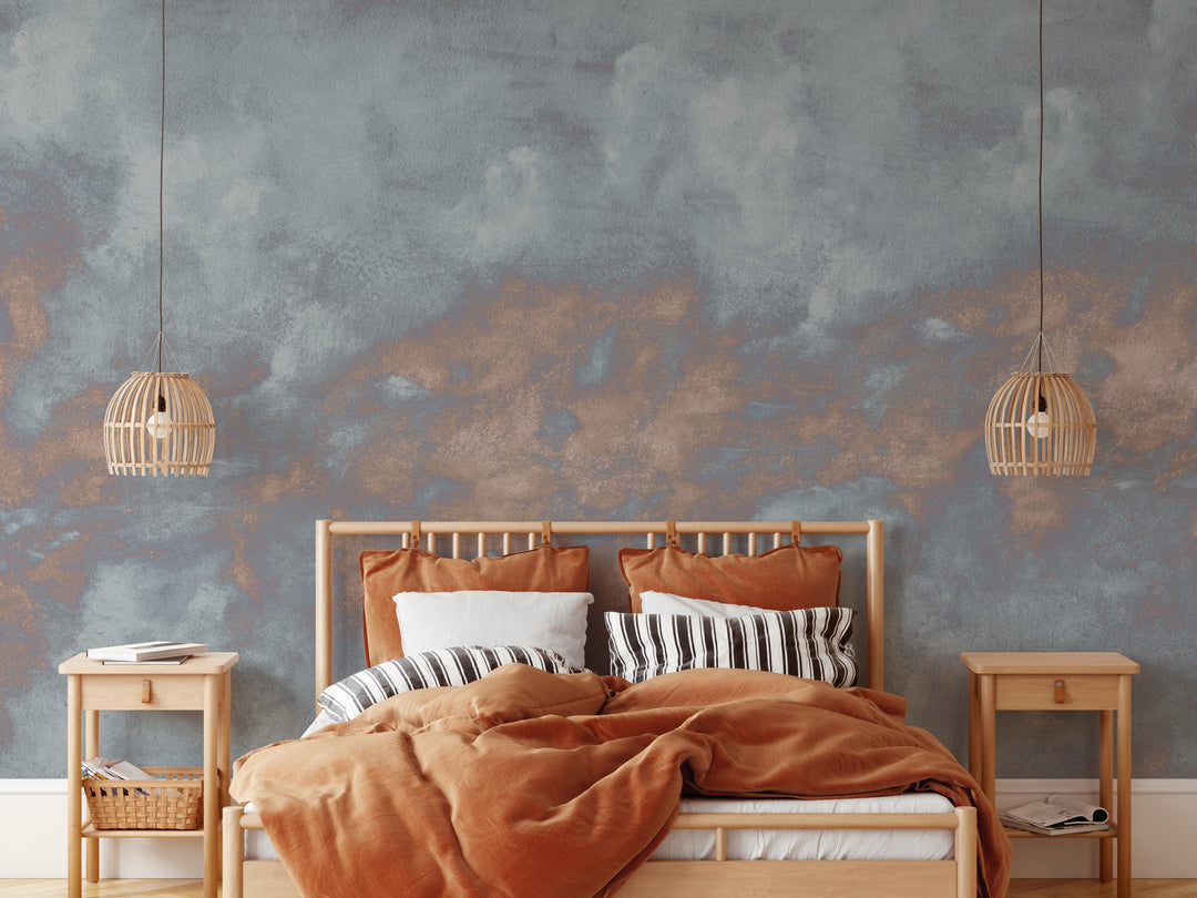 Minimal Ombre Clouds in Dusk Wallpaper Mural