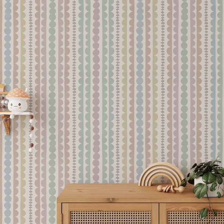 Pebble Ribbon Stripe Wallpaper