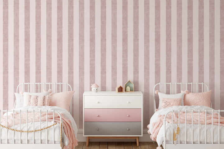 Vintage Scallop 3 Stripe Wallpaper