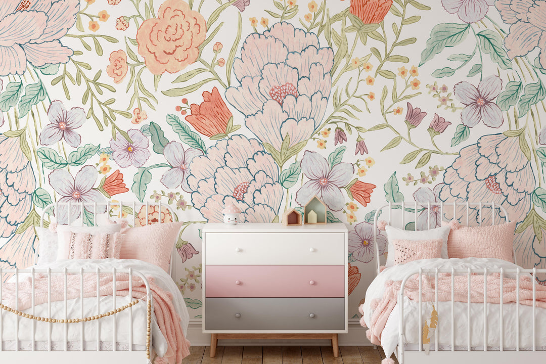 Dreamy Meadow Flowers Wallpaper Mural