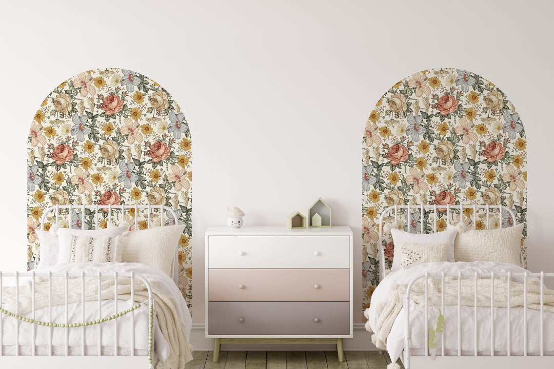 Vintage Floral Arch Wall Decal