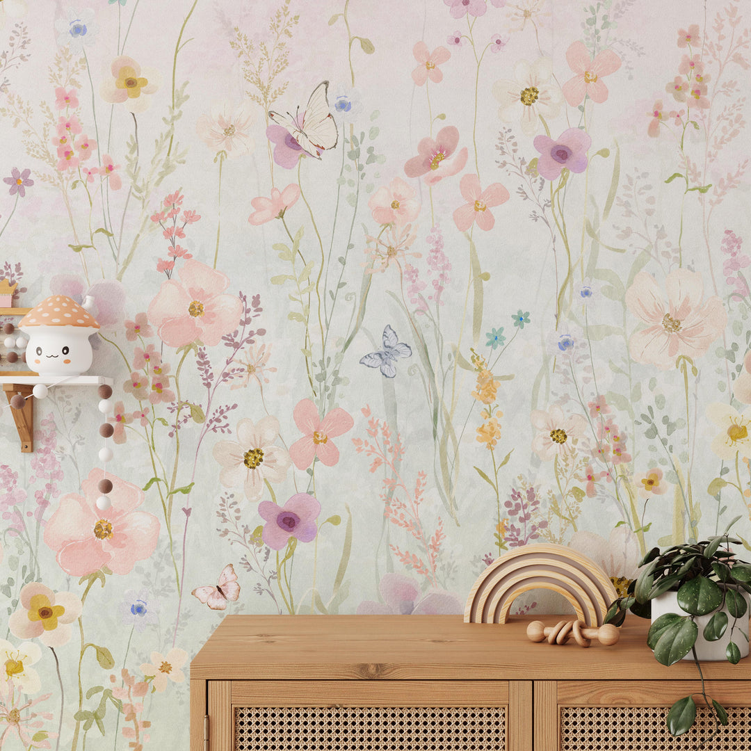 Field of Wildflowers at Sunrise Mural