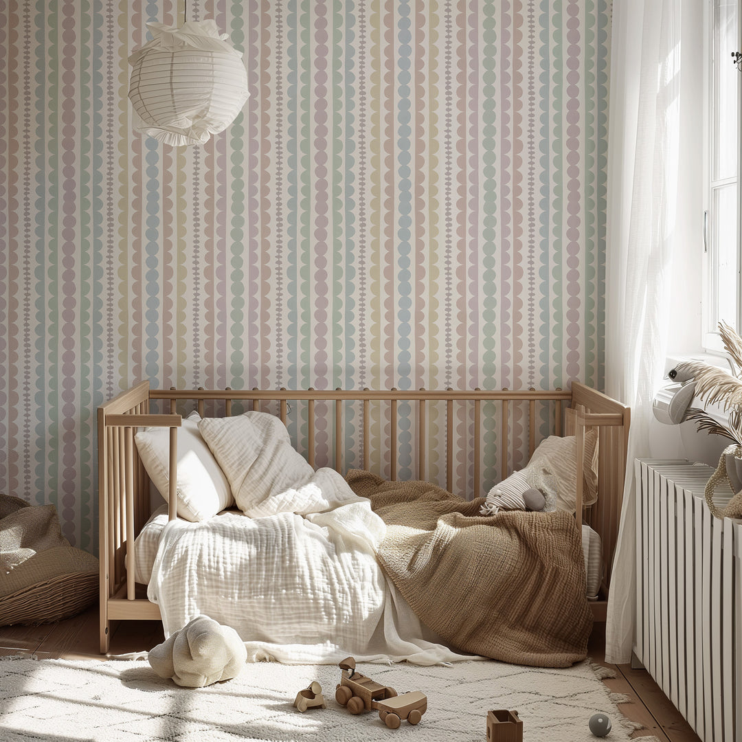 Pebble Ribbon Stripe Wallpaper