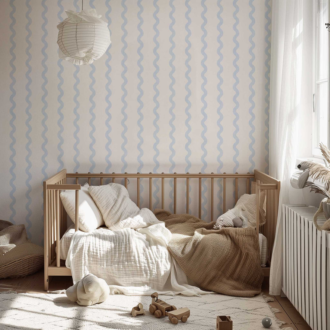 Minimalist Linen Wave Stripe Wallpaper