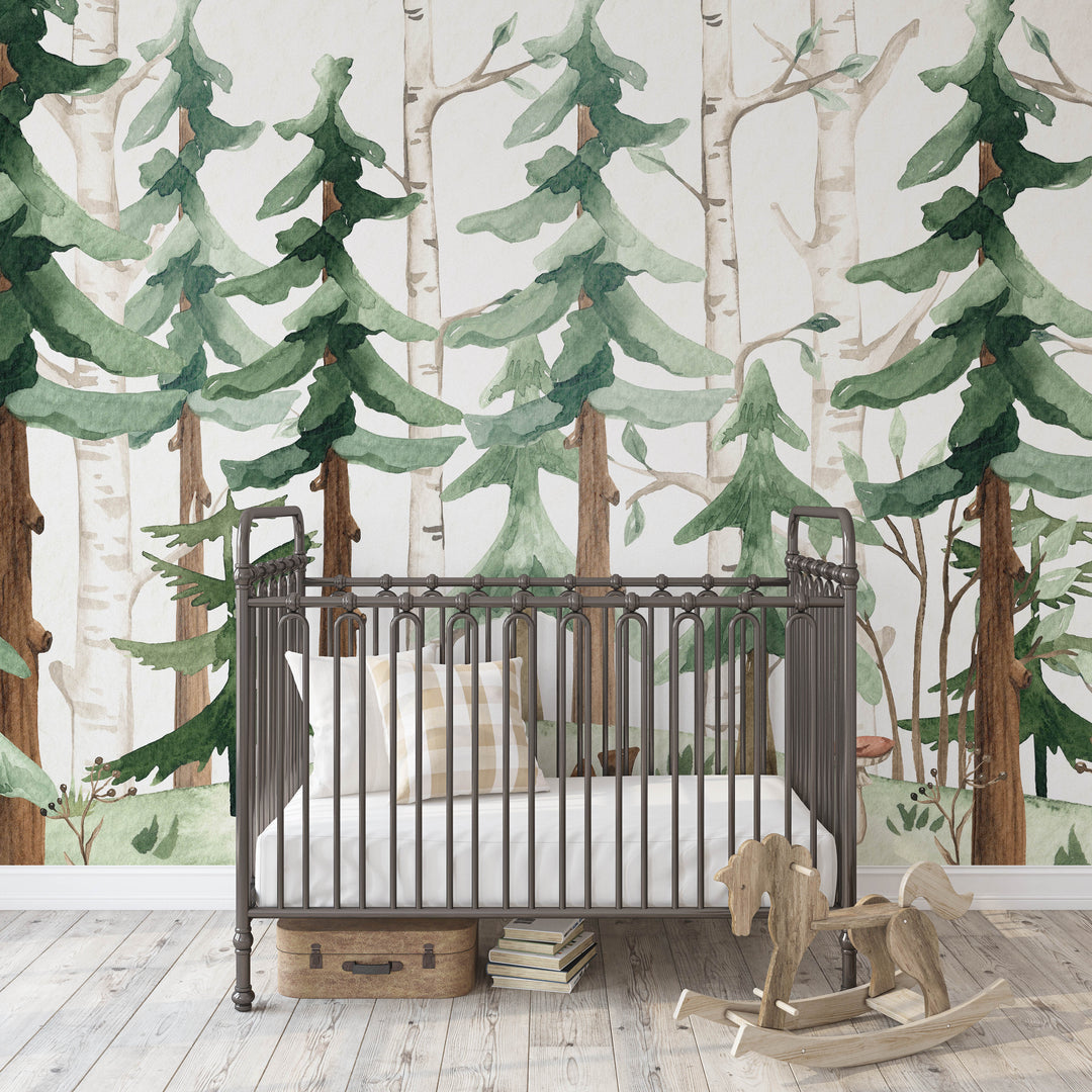 Woodland Watercolor Mural