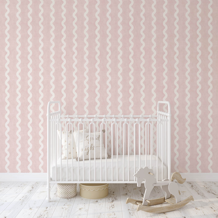 Minimalist Linen Wave Stripe Wallpaper