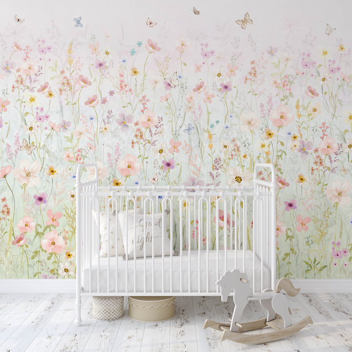 Field of Wildflowers at Sunrise Mural