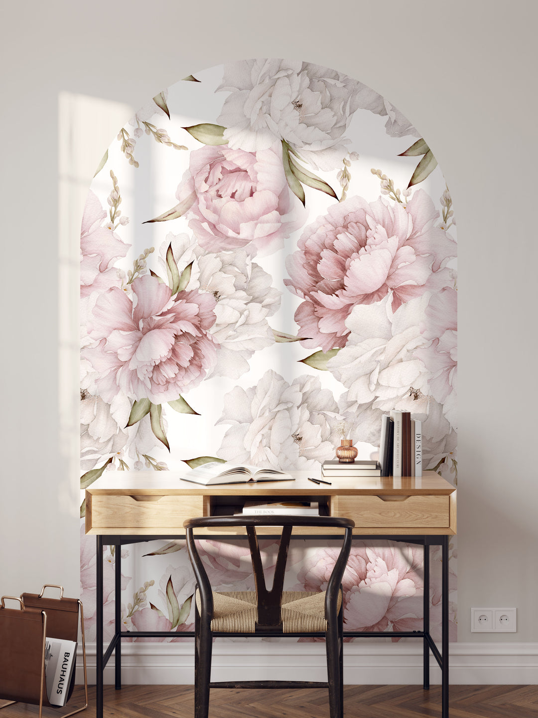 Sweet Pinky Peony Bouquet Arch Wall Decal