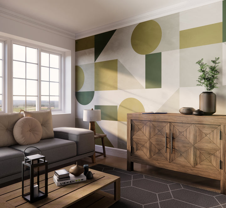 Modern Abstract Shapes Mural