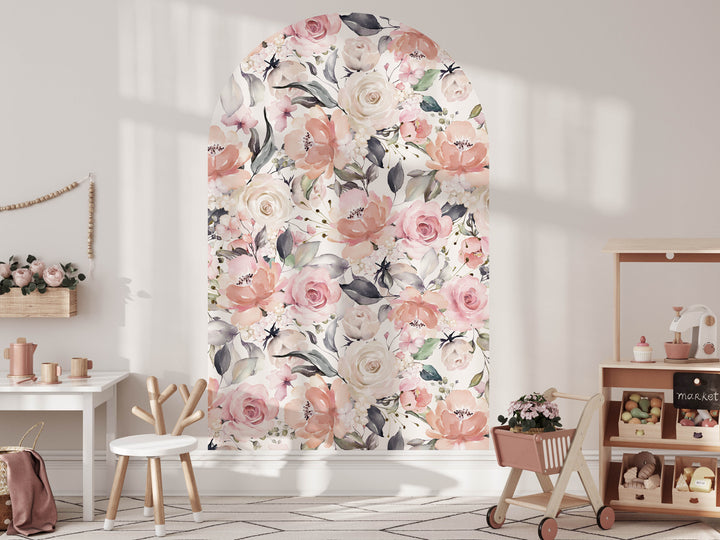 Bouquet in Blush Floral Arch Wall Decal