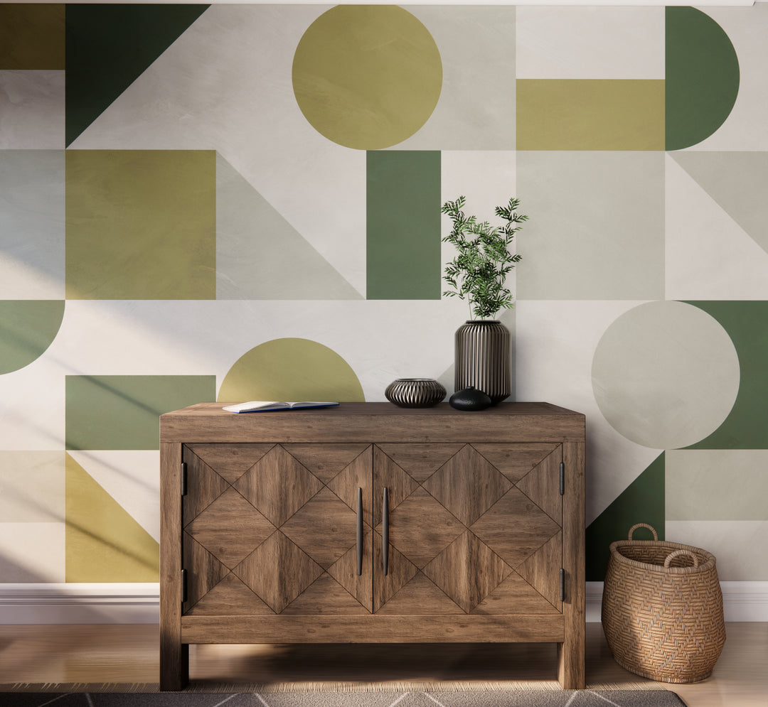 Modern Abstract Shapes Mural
