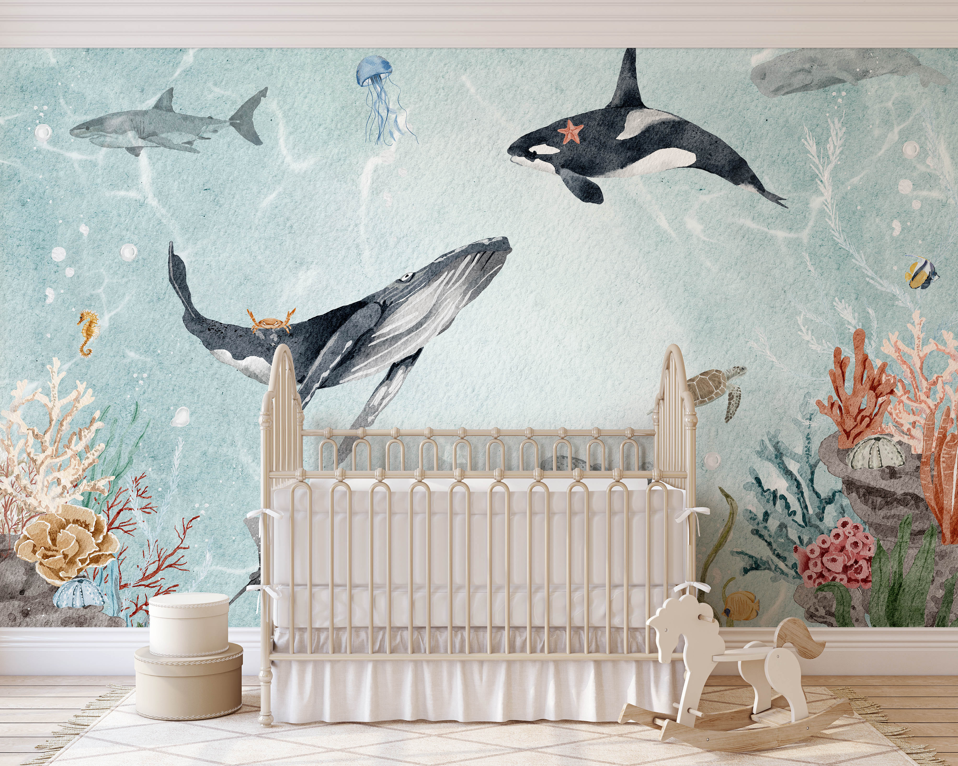Whimsical Ocean Wallpaper Mural – Koko Art Shop
