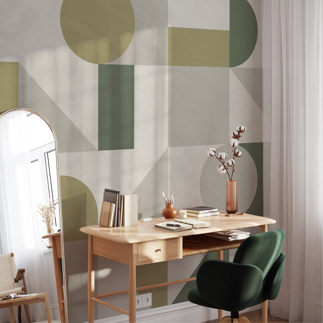 Modern Abstract Shapes Mural