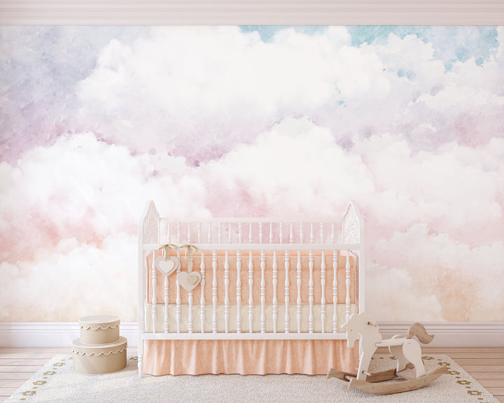 Rainbow Rustic Clouds Mural