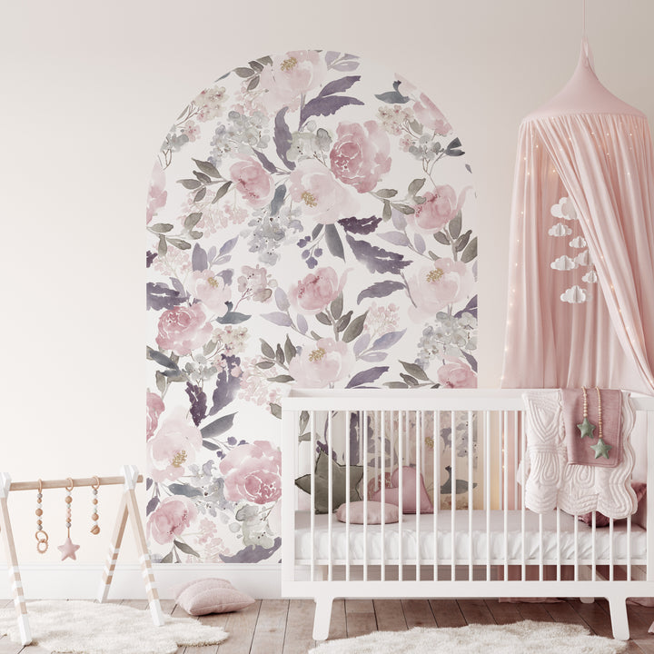 Delicate Forest Floral Arch Wall Decal