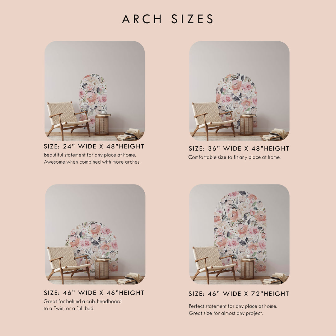 Bouquet in Blush Floral Arch Wall Decal
