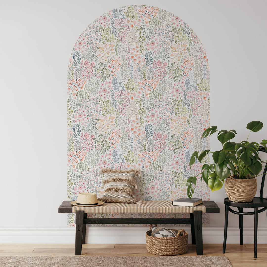 Spring Wildflowers Floral Arch Wall Decal