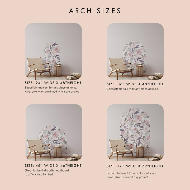 Delicate Forest Floral Arch Wall Decal