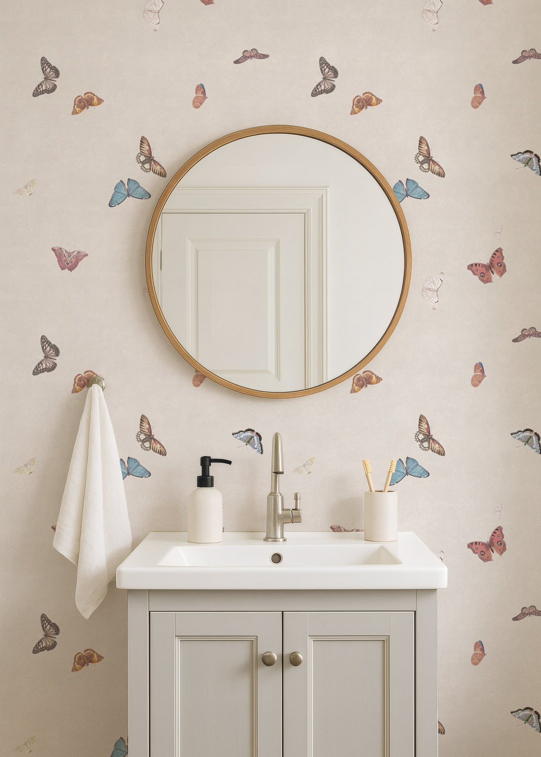 Vintage Butterfly Wallpaper - Neutral