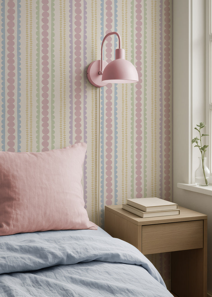 Halston Pebble Column Wallpaper in Sweet Baby Colors