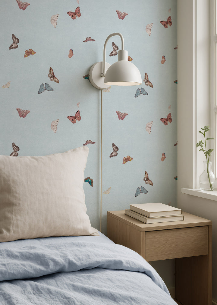 Vintage Butterfly Wallpaper - Blue