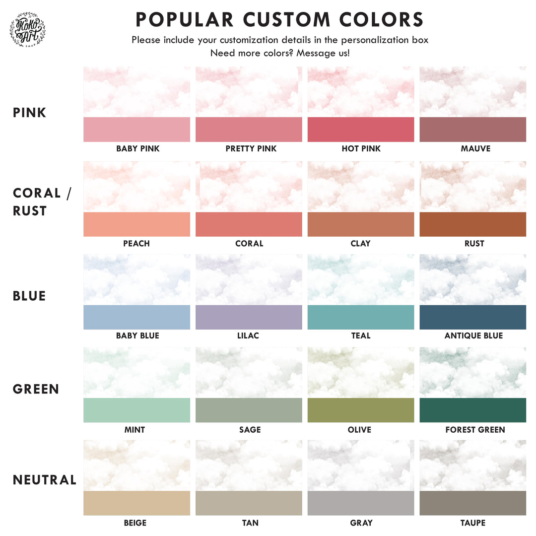 Light Blue and Mauve Vintage Cloud