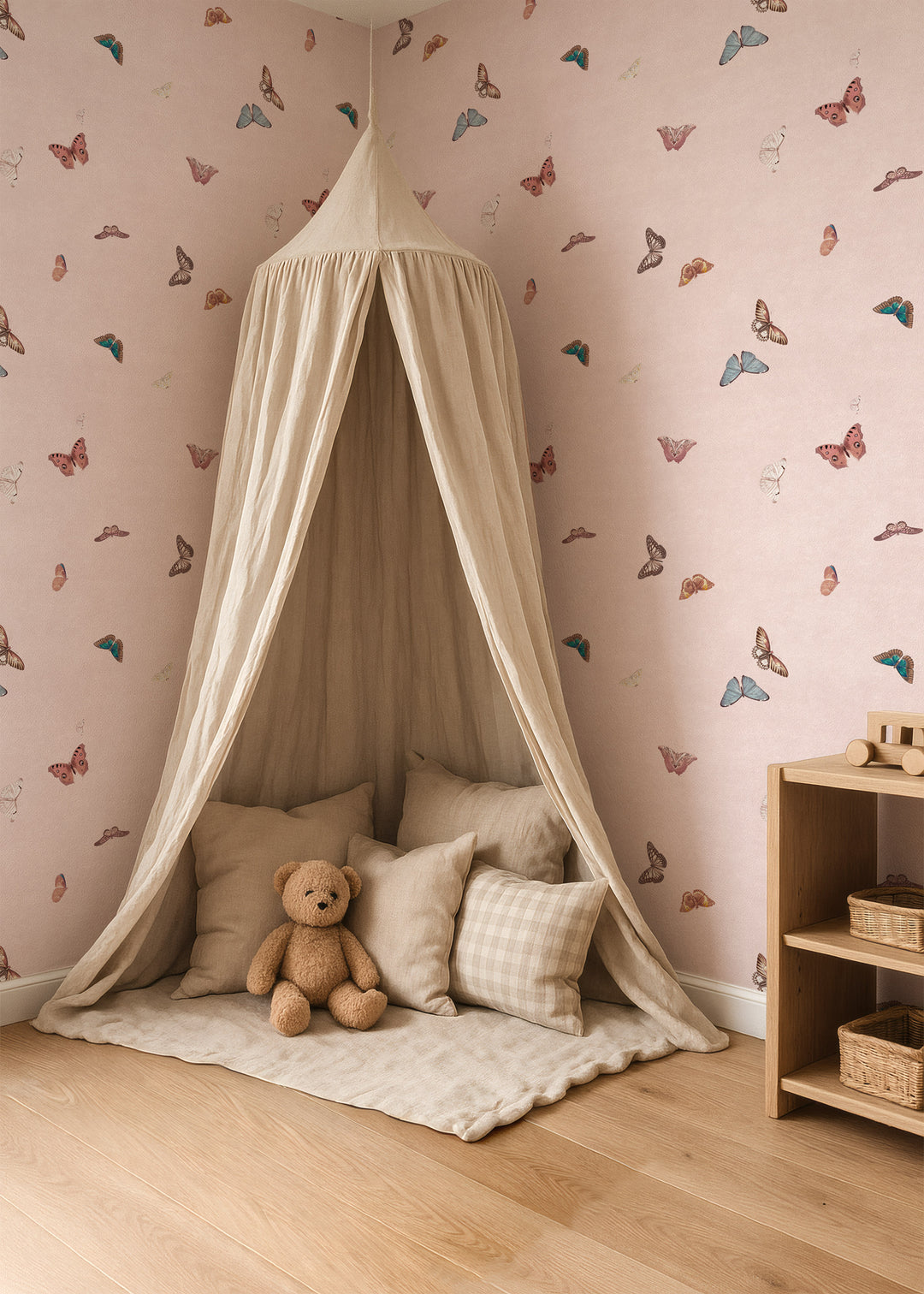 Vintage Butterfly Wallpaper - Pink