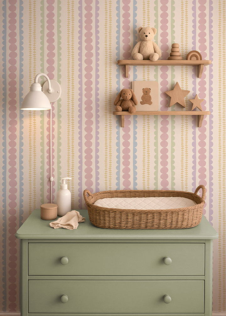 Halston Pebble Column Wallpaper in Sweet Baby Colors