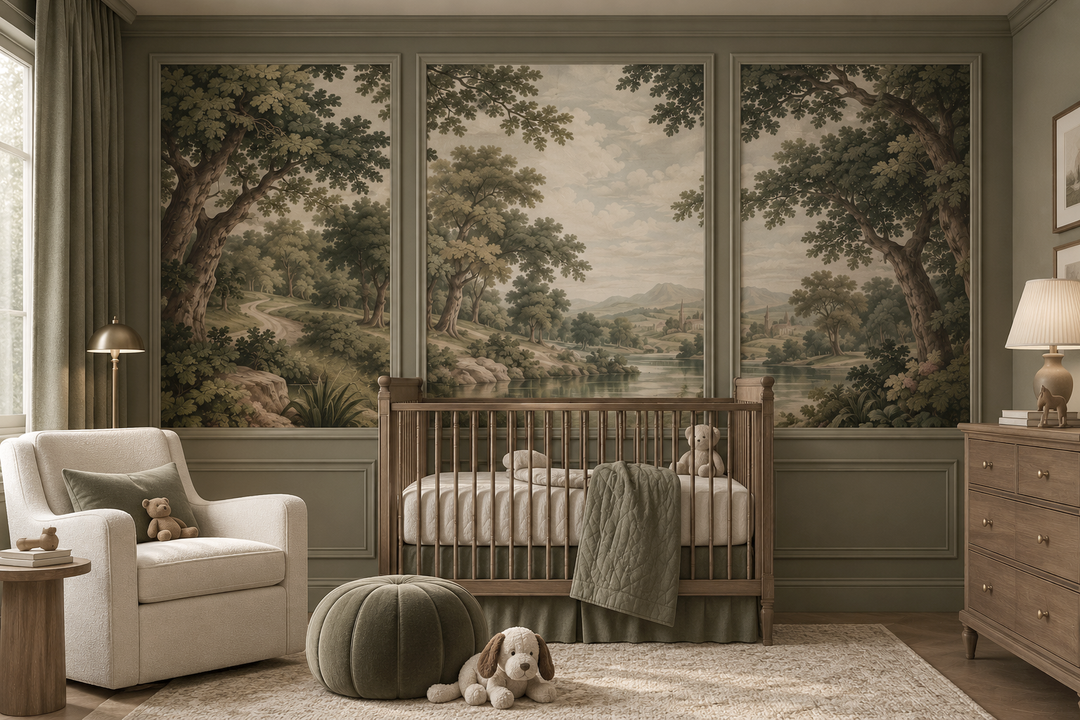 The Enchanted Vale, Vintage European Landscape Wallpaper Mural
