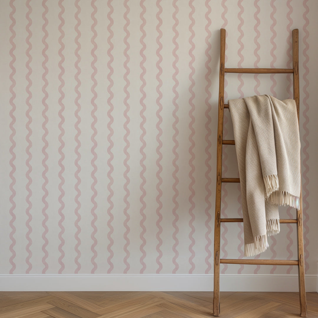 Minimalist Linen Wave Stripe Wallpaper